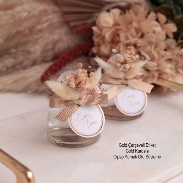 Yuvarlak Cam Şişe Çiçek Süslemeli Eyüp Sabri Tuncer Hediyelik Kolonya