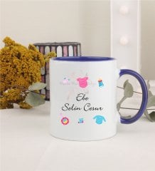 Kişiye Özel Ebe Lacivert Kupa Bardak