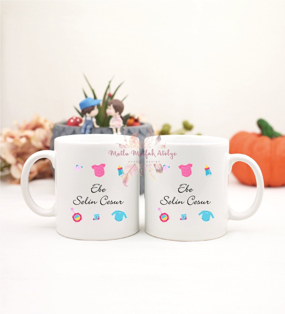 Kişiye Özel Ebe İkili Kupa Bardak