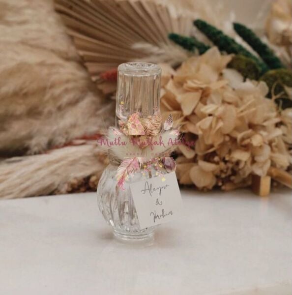 Çizgili Cam Şişe Eyüp Sabri Tuncer Kolonya Nikah - Nişan Hediyeliği