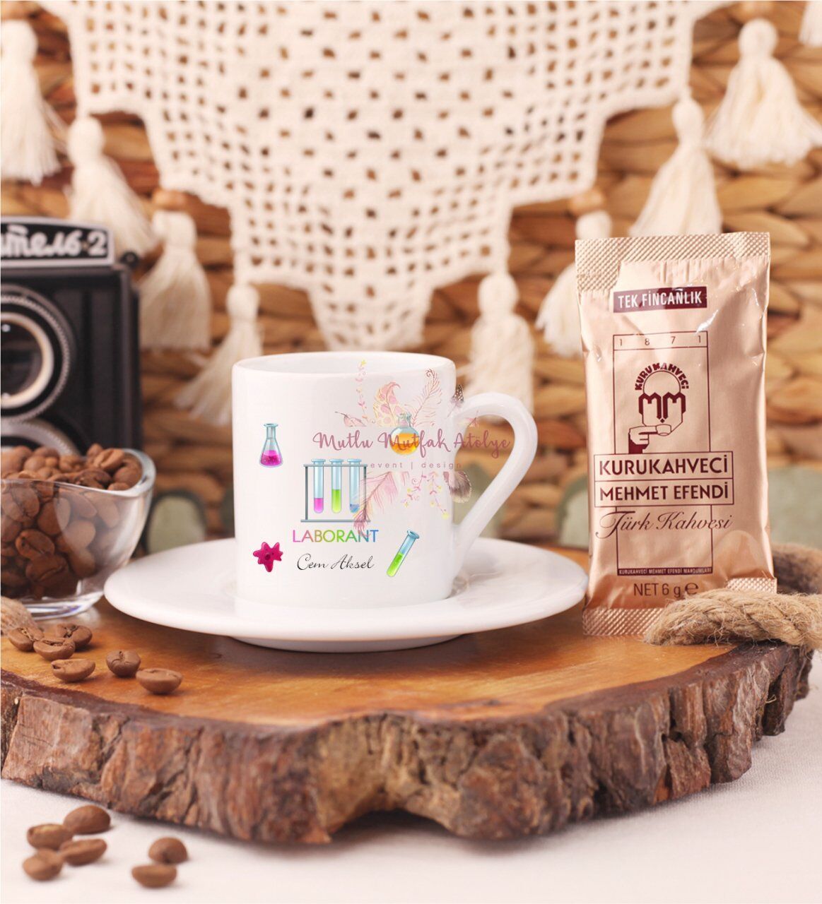 Kişiye Özel Laborant Türk Kahvesi Fincanı