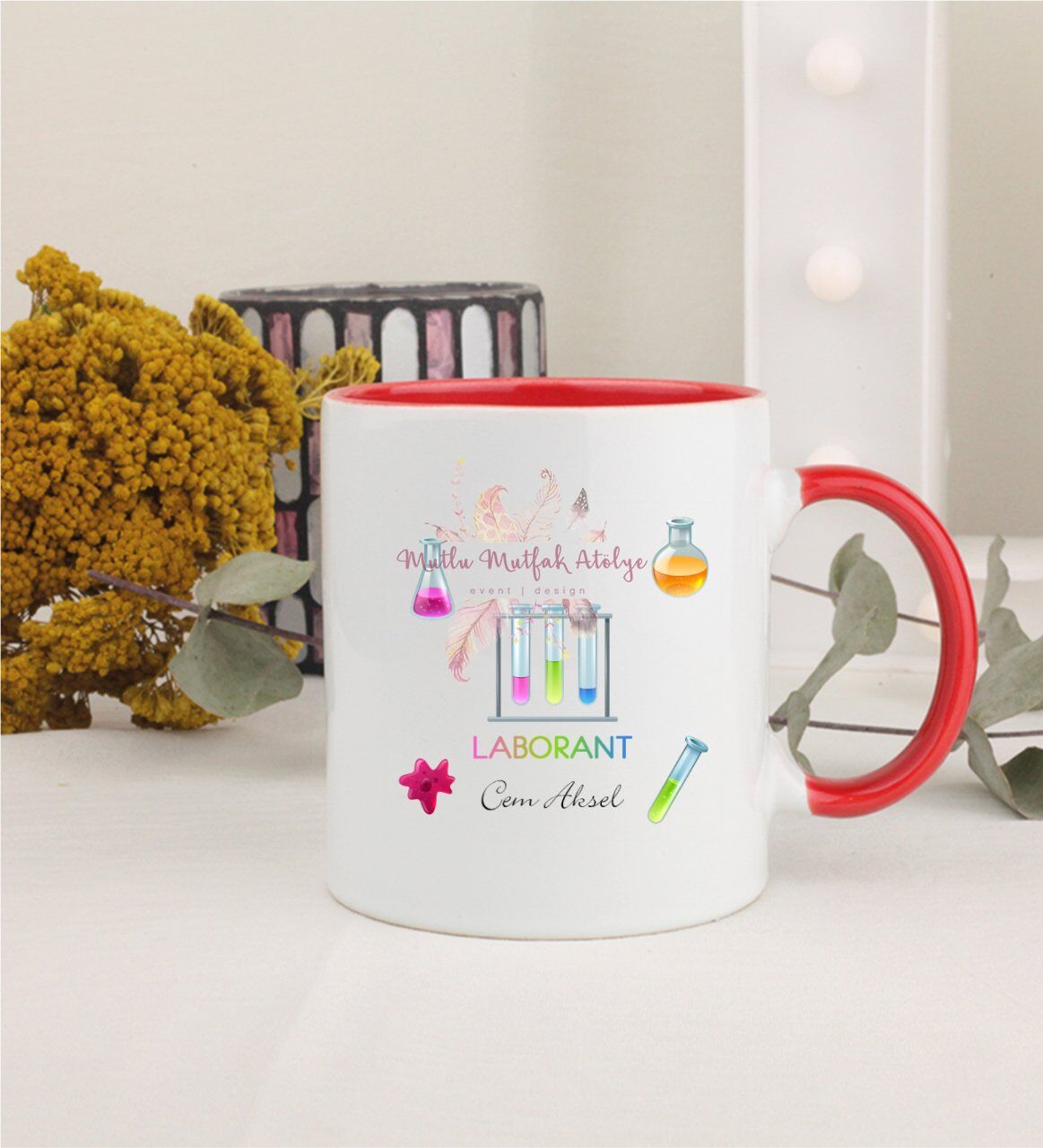 Kişiye Özel Laborant Kırmızı Kupa Bardak