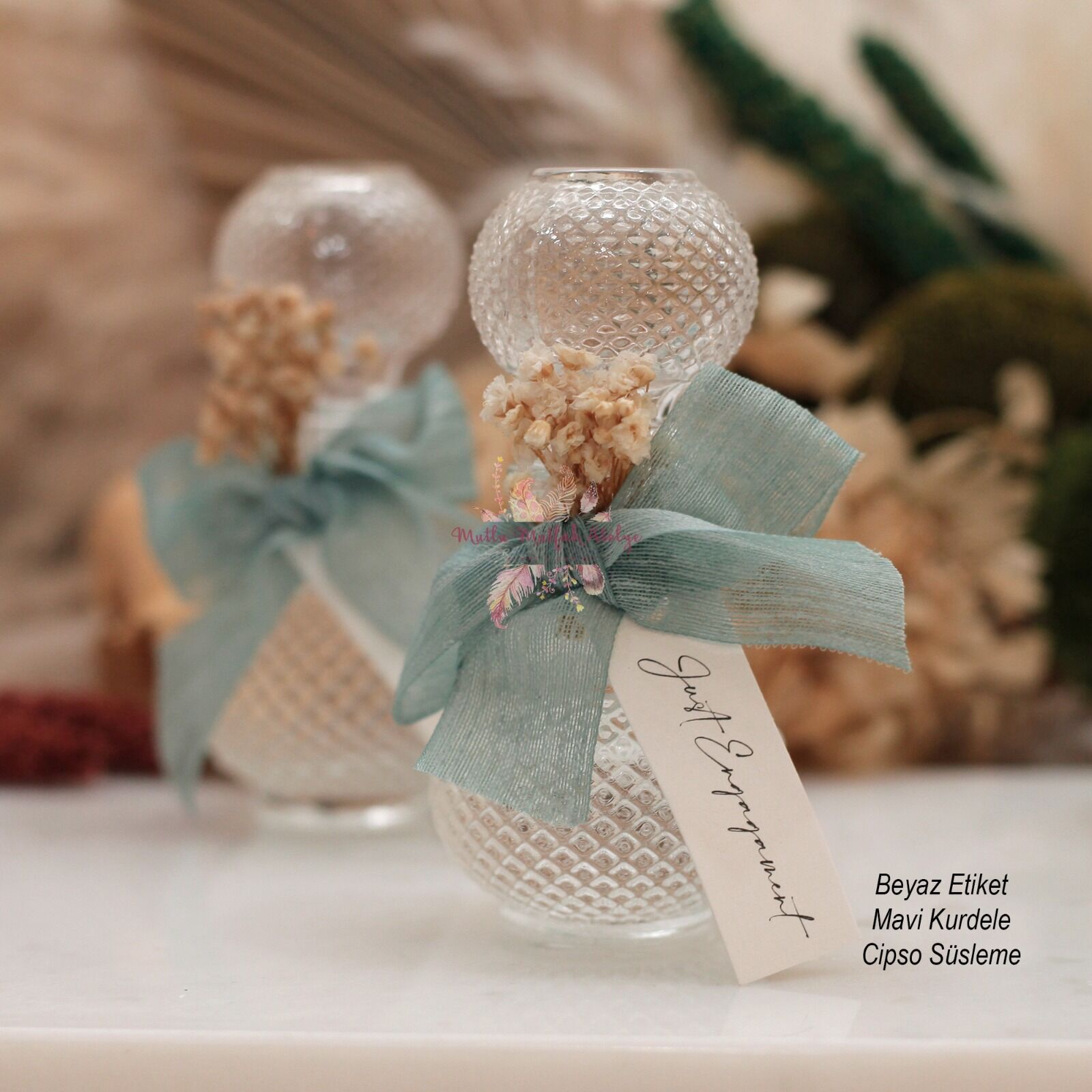 Desenli Cam Şişe Limon Kolonyası