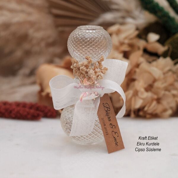 Desenli Cam Şişe Limon Kolonyası