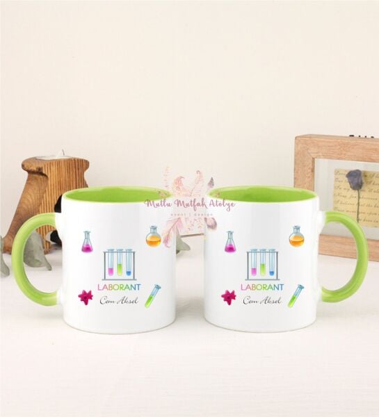 Kişiye Özel Laborant İkili Yeşil Kupa Bardak