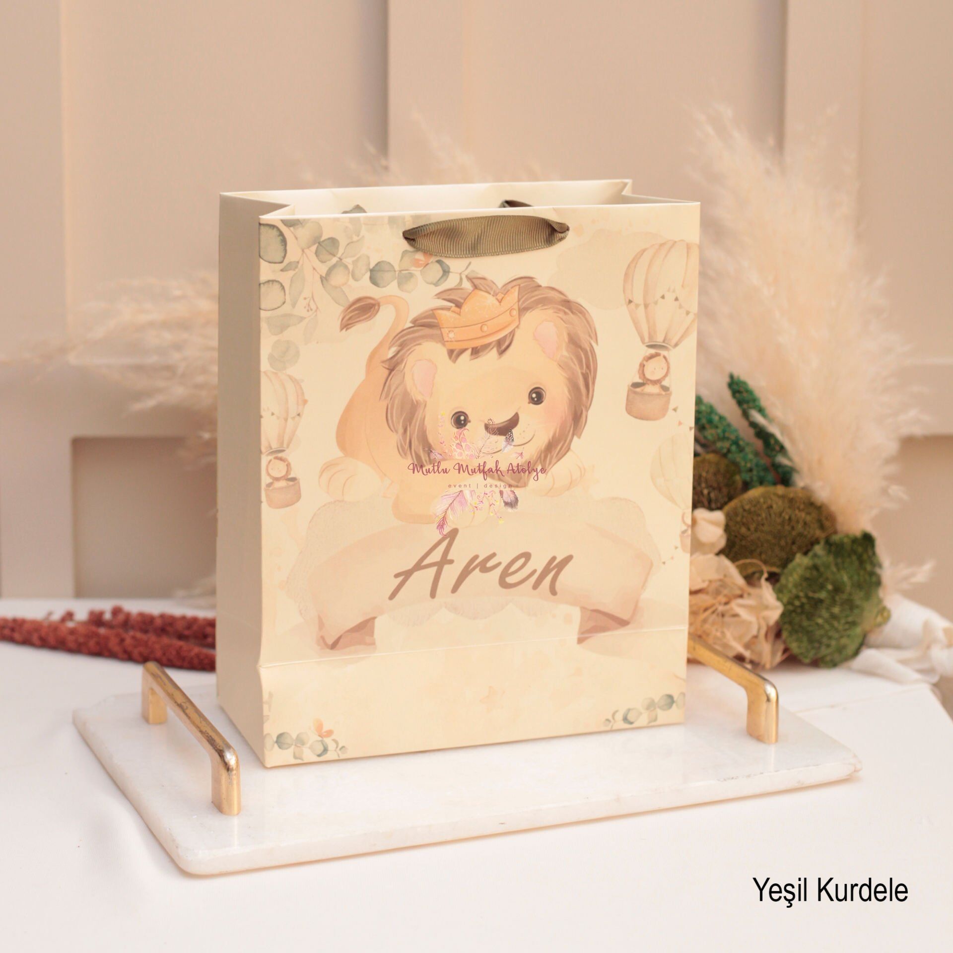 Özel Baskılı 20x24x9cm Karton Çanta - Düğün, Nişan, Doğum Günü ve Baby Shower
