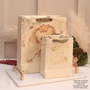 Özel Baskılı 20x24x9cm Karton Çanta - Düğün, Nişan, Doğum Günü ve Baby Shower