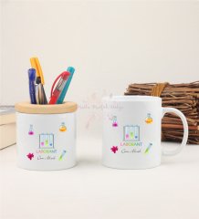 Kişiye Özel Laborant Kalemlik ve Kupa Bardak