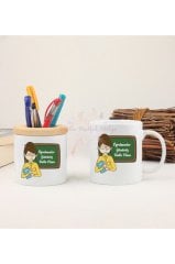 Öğretmenler Günü Hediyesi Bayan Öğretmen Kalemlik ve Kupa Bardak