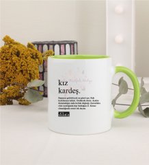 Kişiye Özel Kız Kardeş Fotoğraflı Yeşil Kupa Bardak