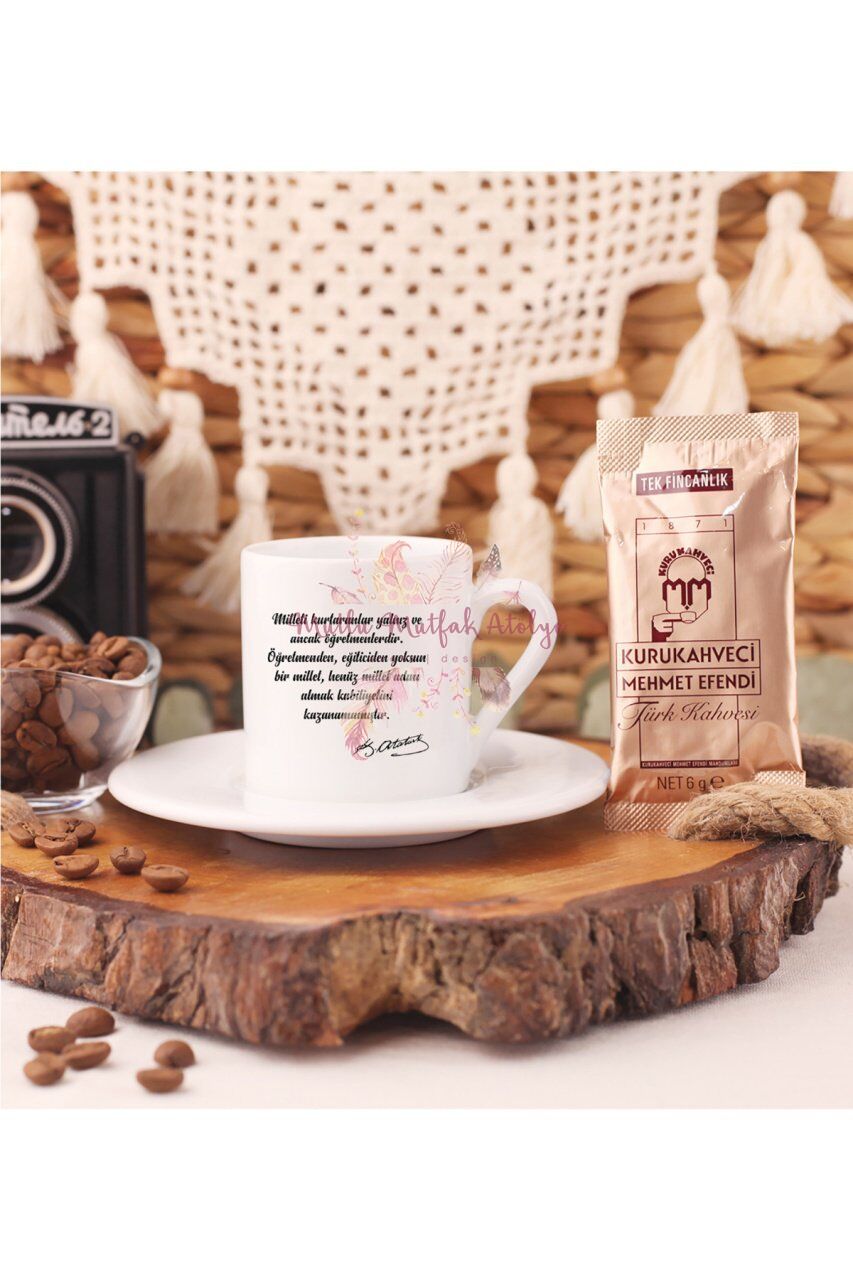 Öğretmenler Günü Hediyesi Atatürk  Türk Kahvesi Fincanı