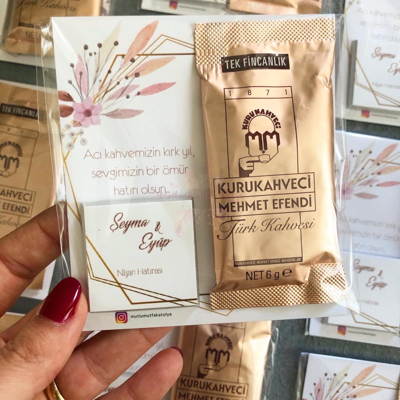 Hediyelik Çikolatalı Kahveli Kart