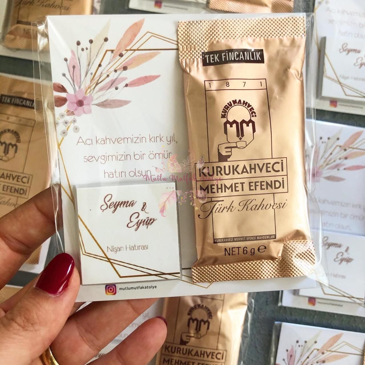 Hediyelik Çikolatalı Kahveli Kart